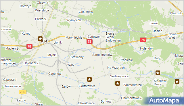 mapa Samostrzałów, Samostrzałów na mapie Targeo