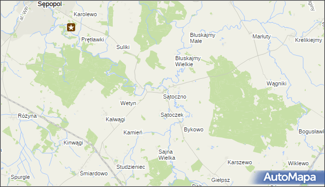 mapa Sątoczno gmina Korsze, Sątoczno gmina Korsze na mapie Targeo
