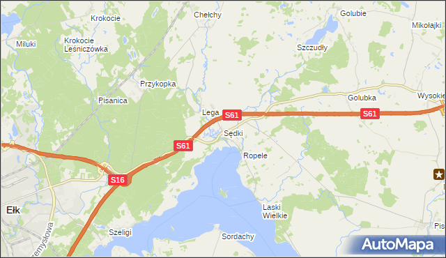 mapa Sędki gmina Ełk, Sędki gmina Ełk na mapie Targeo