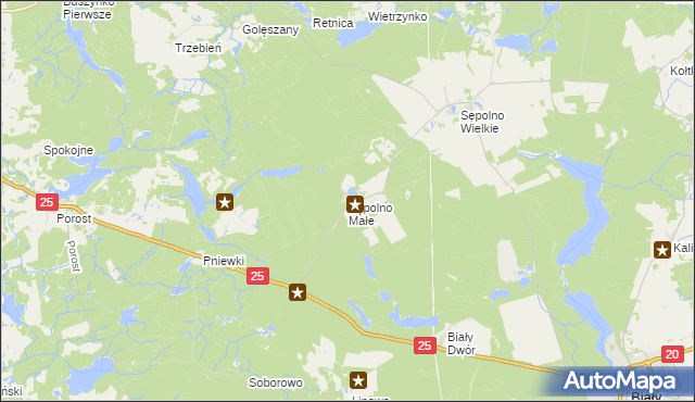 mapa Sępolno Małe, Sępolno Małe na mapie Targeo