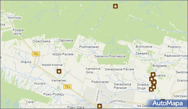 mapa Siekierno-Podmieście, Siekierno-Podmieście na mapie Targeo