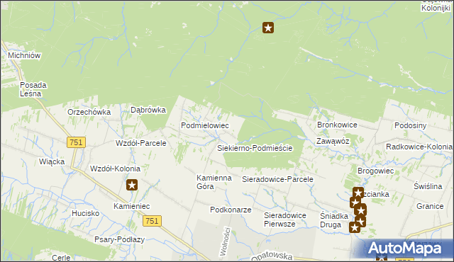 mapa Siekierno-Przedgrab, Siekierno-Przedgrab na mapie Targeo