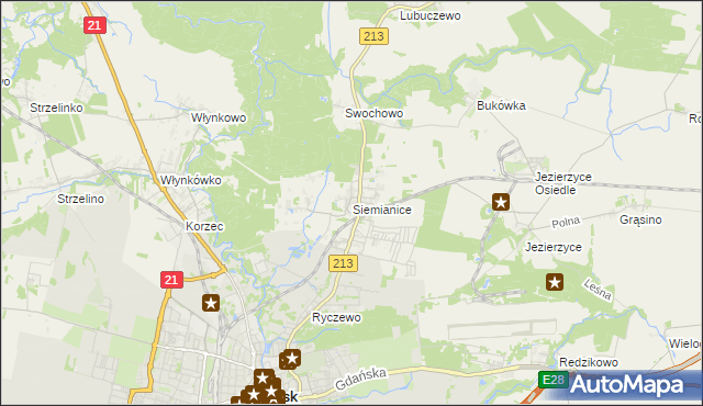 mapa Siemianice gmina Słupsk, Siemianice gmina Słupsk na mapie Targeo