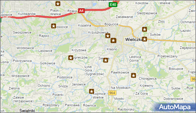 mapa Siercza, Siercza na mapie Targeo