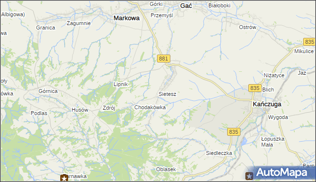 mapa Sietesz, Sietesz na mapie Targeo