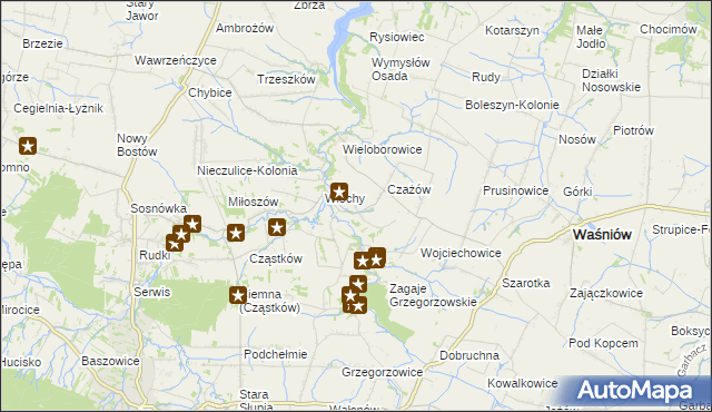 mapa Skały gmina Nowa Słupia, Skały gmina Nowa Słupia na mapie Targeo