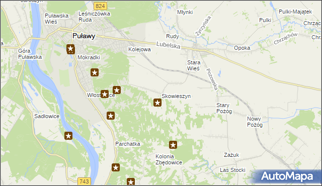 mapa Skowieszyn, Skowieszyn na mapie Targeo