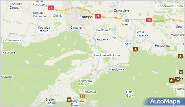 mapa Sokołówka-Kolonia, Sokołówka-Kolonia na mapie Targeo