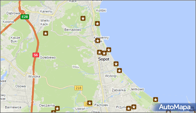 mapa Sopotu, Sopot na mapie Targeo