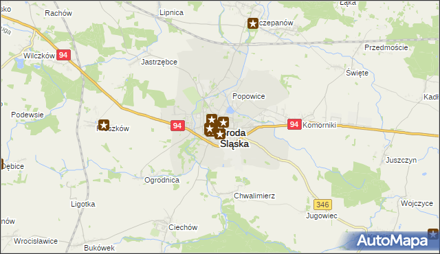 mapa Środa Śląska, Środa Śląska na mapie Targeo