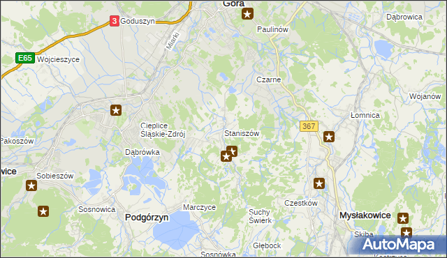 mapa Staniszów, Staniszów na mapie Targeo