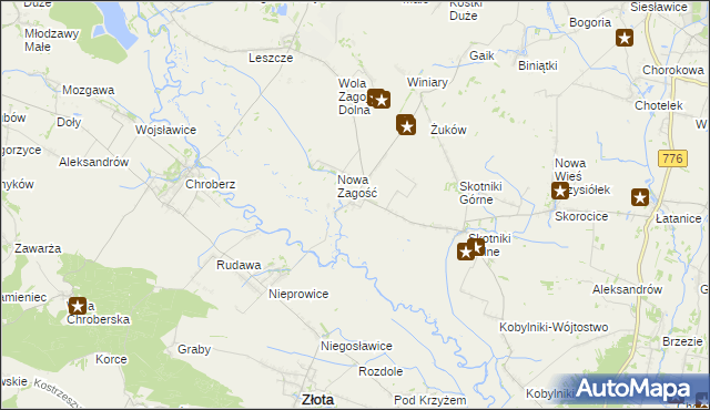 mapa Stara Zagość, Stara Zagość na mapie Targeo