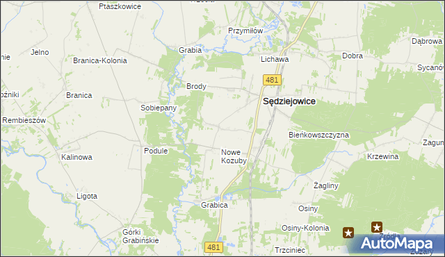 mapa Stare Kozuby, Stare Kozuby na mapie Targeo