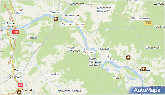 mapa Stare Mierzwice, Stare Mierzwice na mapie Targeo