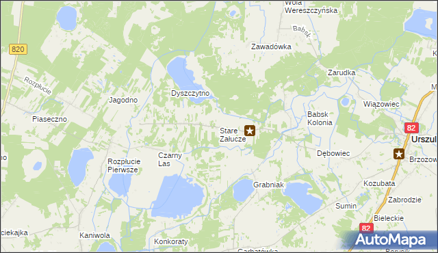 mapa Stare Załucze, Stare Załucze na mapie Targeo