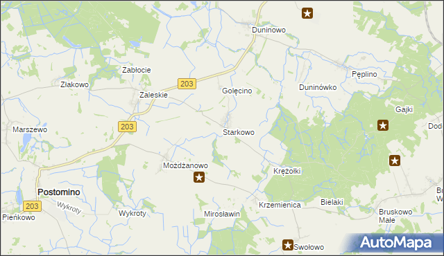 mapa Starkowo gmina Ustka, Starkowo gmina Ustka na mapie Targeo