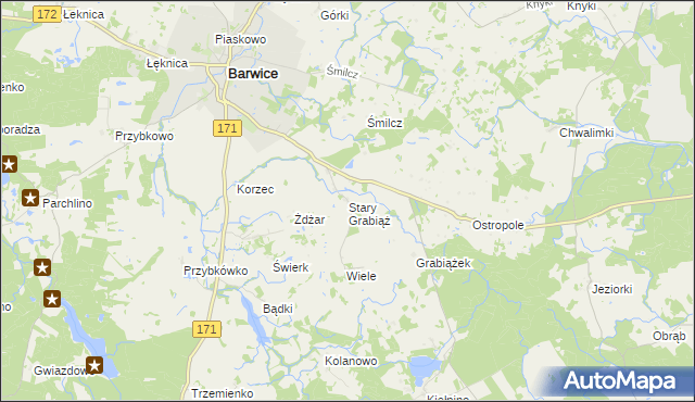 mapa Stary Grabiąż, Stary Grabiąż na mapie Targeo