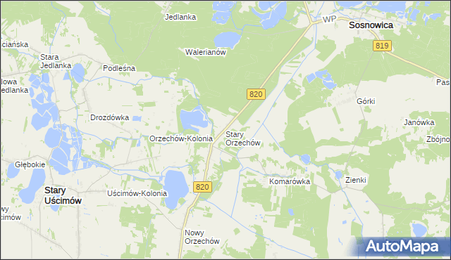 mapa Stary Orzechów, Stary Orzechów na mapie Targeo