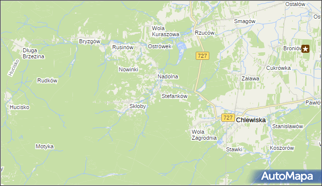 mapa Stefanków gmina Chlewiska, Stefanków gmina Chlewiska na mapie Targeo