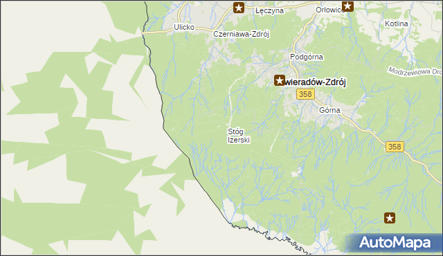 mapa Stóg Izerski, Stóg Izerski na mapie Targeo