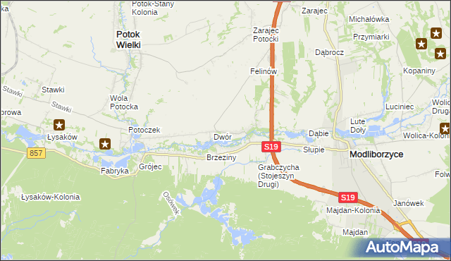 mapa Stojeszyn Pierwszy, Stojeszyn Pierwszy na mapie Targeo