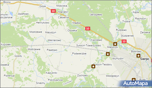 mapa Sułocin-Towarzystwo, Sułocin-Towarzystwo na mapie Targeo