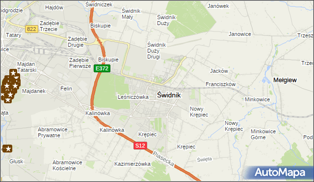 mapa Świdnika, Świdnik na mapie Targeo