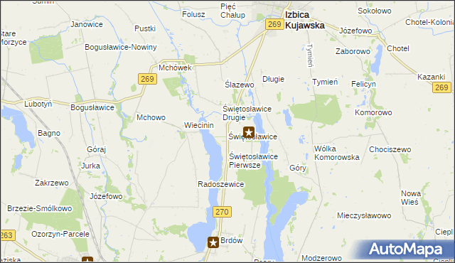 mapa Świętosławice, Świętosławice na mapie Targeo