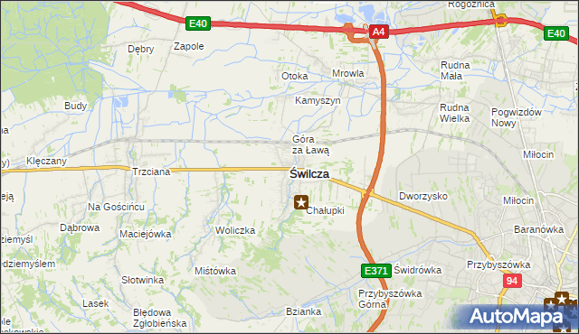 mapa Świlcza, Świlcza na mapie Targeo