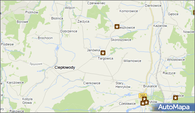 mapa Targowica, Targowica na mapie Targeo