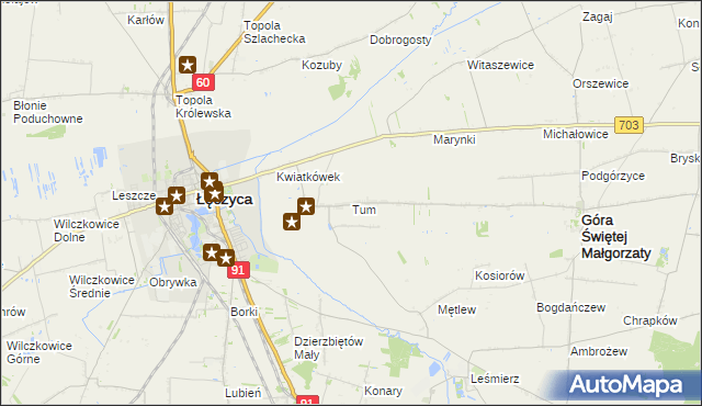 mapa Tum, Tum na mapie Targeo