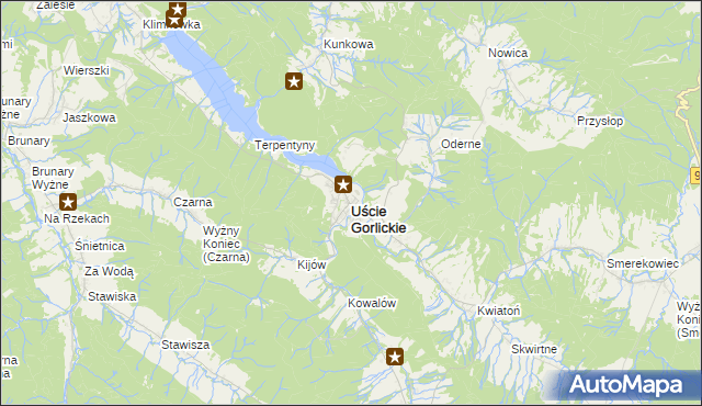mapa Uście Gorlickie, Uście Gorlickie na mapie Targeo