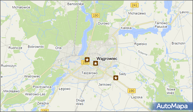 mapa Wągrowiec, Wągrowiec na mapie Targeo