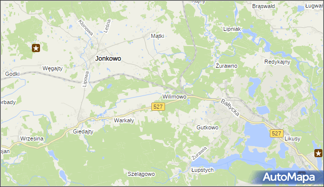 mapa Wilimowo, Wilimowo na mapie Targeo