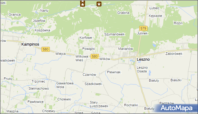 mapa Wilków gmina Leszno, Wilków gmina Leszno na mapie Targeo