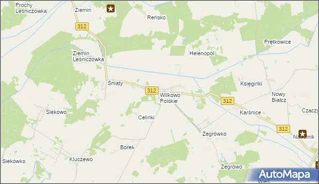 mapa Wilkowo Polskie, Wilkowo Polskie na mapie Targeo