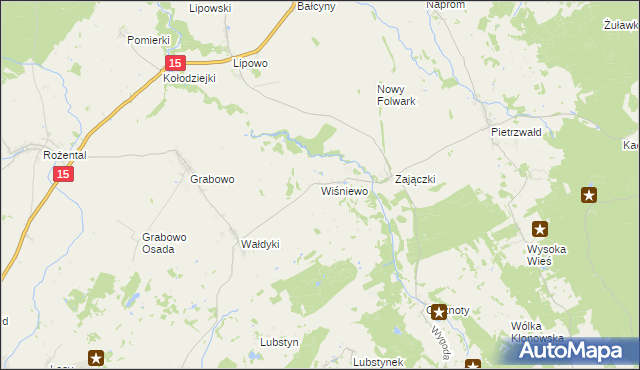mapa Wiśniewo gmina Lubawa, Wiśniewo gmina Lubawa na mapie Targeo