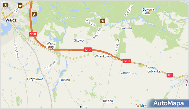 mapa Witankowo, Witankowo na mapie Targeo