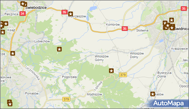 mapa Witoszów Górny, Witoszów Górny na mapie Targeo
