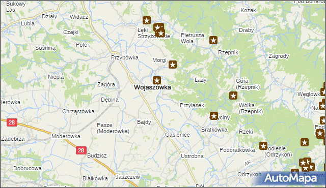 mapa Wojkówka, Wojkówka na mapie Targeo
