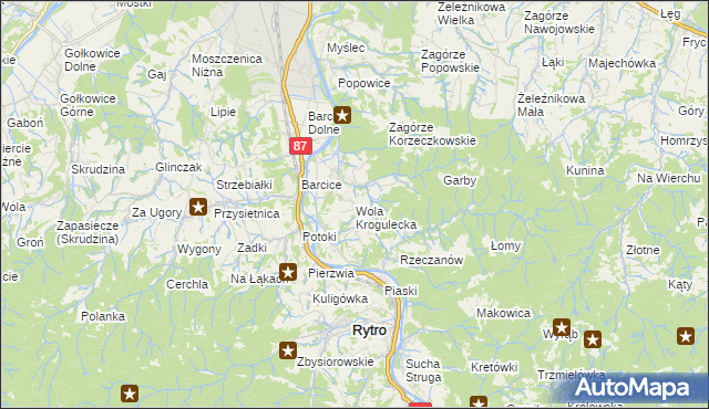 mapa Wola Krogulecka, Wola Krogulecka na mapie Targeo