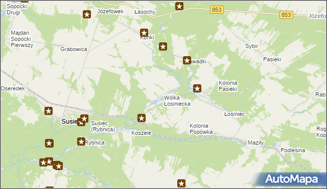 mapa Wólka Łosiniecka, Wólka Łosiniecka na mapie Targeo