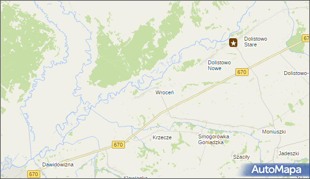 mapa Wroceń, Wroceń na mapie Targeo