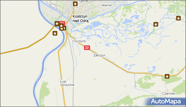 mapa Żabczyn, Żabczyn na mapie Targeo