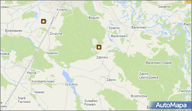 mapa Żabinko, Żabinko na mapie Targeo