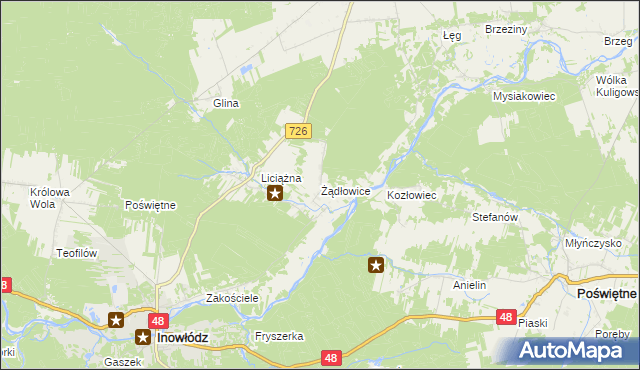 mapa Żądłowice, Żądłowice na mapie Targeo