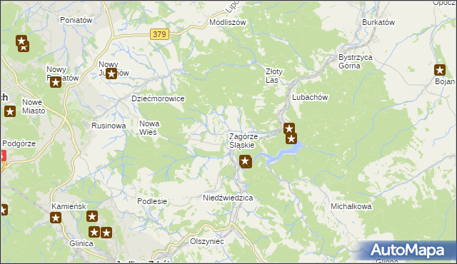 mapa Zagórze Śląskie, Zagórze Śląskie na mapie Targeo