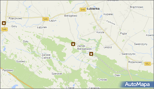 mapa Zamek Bierzgłowski, Zamek Bierzgłowski na mapie Targeo