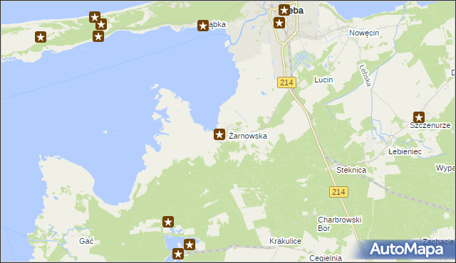 mapa Żarnowska, Żarnowska na mapie Targeo