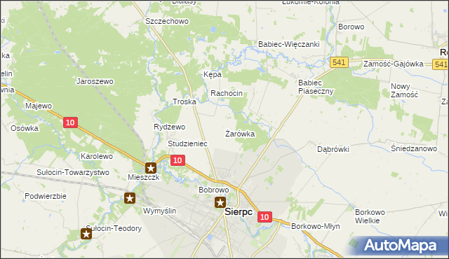 mapa Żarówka gmina Sierpc, Żarówka gmina Sierpc na mapie Targeo